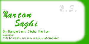 marton saghi business card